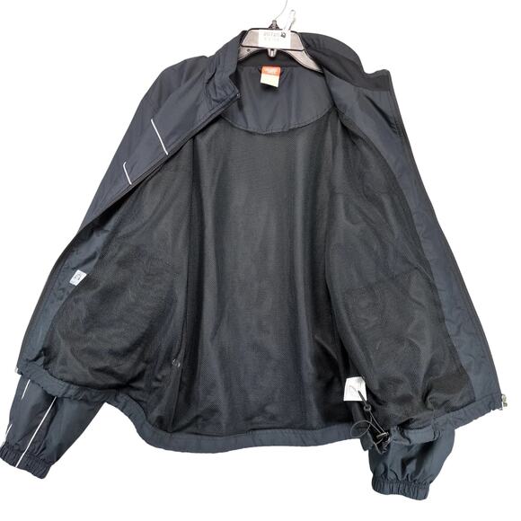 Vtg Y2K Nike Full Zip Track Jacket Mens XL Athletic Dept Black Reflective Stripe - Picture 2 of 10